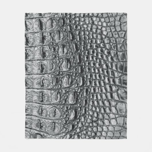Krokodile Noir: Mystik aus schwarzem Leder Fleecedecke (Vorderseite)