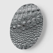 Krokodile Noir: Mystik aus schwarzem Leder Große Wanduhr (Winkel)