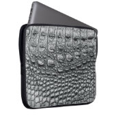 Krokodile Noir: Mystik aus schwarzem Leder Laptopschutzhülle (Vorne Rechts)