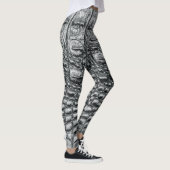 Krokodile Noir: Mystik aus schwarzem Leder Leggings (Rechts)