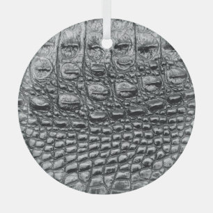 Krokodile Noir: Mystik aus schwarzem Leder Ornament Aus Glas