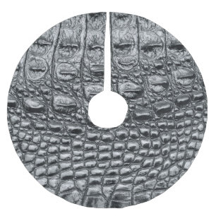 Krokodile Noir: Mystik aus schwarzem Leder Polyester Weihnachtsbaumdecke