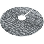 Krokodile Noir: Mystik aus schwarzem Leder Polyester Weihnachtsbaumdecke (Schrägansicht)