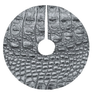 Krokodile Noir: Mystik aus schwarzem Leder Polyester Weihnachtsbaumdecke