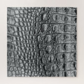 Krokodile Noir: Mystik aus schwarzem Leder Puzzle (Horizontal)