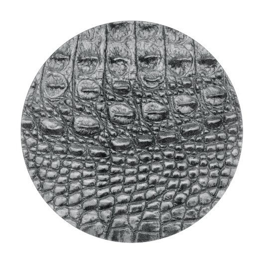 Krokodile Noir: Mystik aus schwarzem Leder Schneidebrett (Vorderseite)