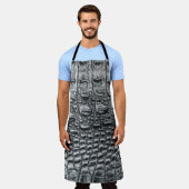 Krokodile Noir: Mystik aus schwarzem Leder Schürze (Getragen)