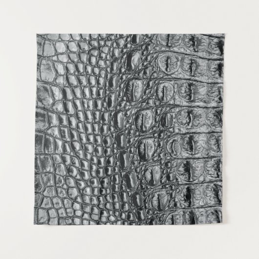 Krokodile Noir: Mystik aus schwarzem Leder Wandteppich (Vorderseite (Horizontal))