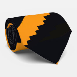 Krokodile oder Treppen Schwarz-Orange-Muster Krawatte