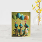 Krokodile-Party-Grußkarte Karte (Gelbe Blume)