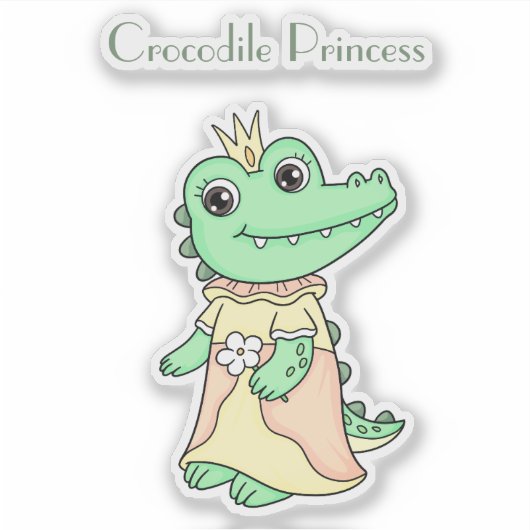 Krokodile Princess Aufkleber (Vorderseite)