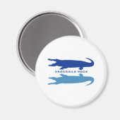 Krokodile-Reflektion (blau) Magnet (Vorderseite/Rückseite)