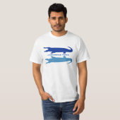 Krokodile-Reflektion (blau) T-Shirt (Vorne ganz)