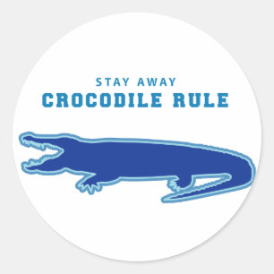 Krokodile-Regel (blau) Runder Aufkleber