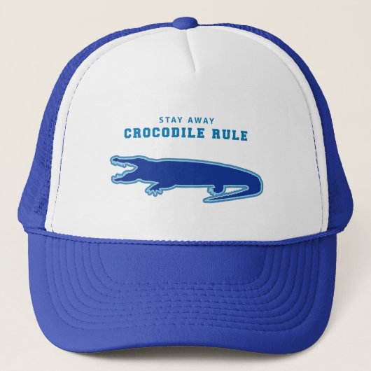Krokodile-Regel (blau) Truckerkappe (Vorderseite)