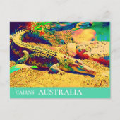 Krokodile Reptil Queensland Australien Reise Postkarte (Vorderseite)
