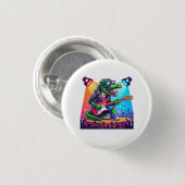 Krokodile Rockstar coole Kunst Button (Vorne & Hinten)