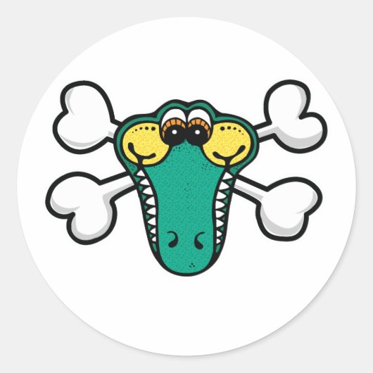 Krokodile Schädel und Kreuze Runder Aufkleber (Vorderseite)