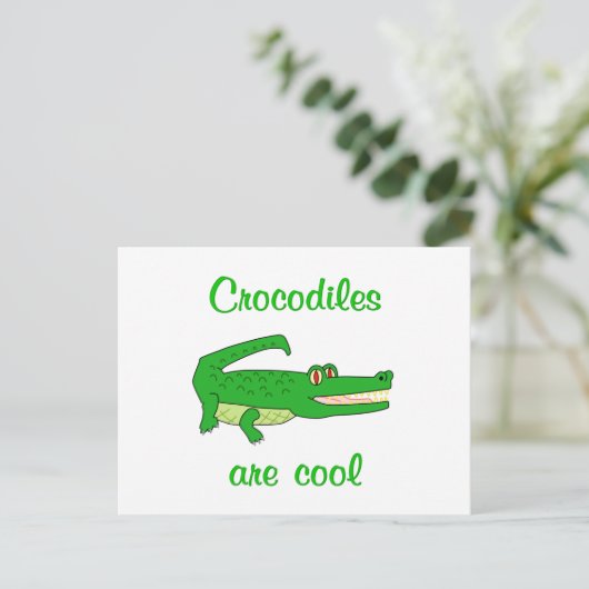 Krokodile sind Cool Postkarte (Stehend Vorderseite)