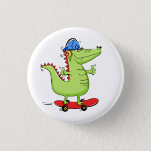 Krokodile-Skateboard-Abzeichen Button