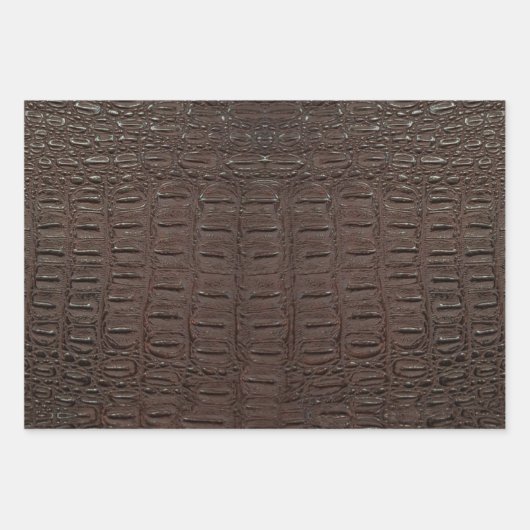 Krokodile-Skin-Druck in drei Farben Geschenkpapier Set (Vorderseite 3)