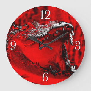 Krokodile Teeth Reptilian Artwork Große Wanduhr