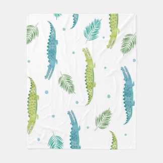 Krokodile Wasserfarbe: Vintages Alligatormuster Fleecedecke