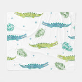 Krokodile Wasserfarbe: Vintages Alligatormuster Fleecedecke (Vorderseite (Horizontal))