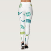 Krokodile Wasserfarbe: Vintages Alligatormuster Leggings (Rückseite)