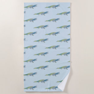 Krokodile-Wasserfarbenküste Strandtuch