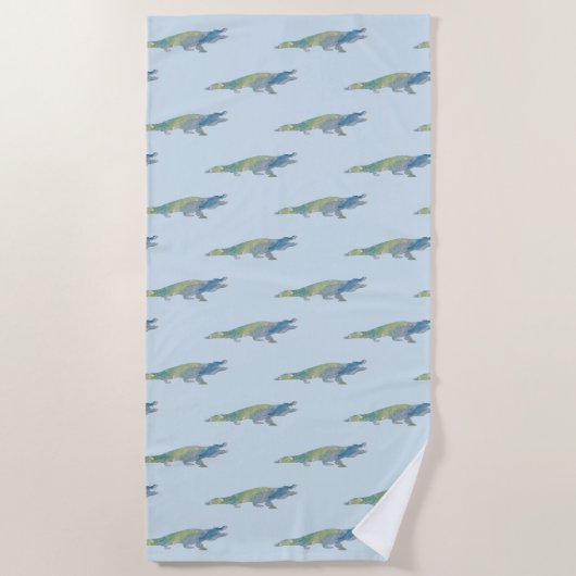 Krokodile-Wasserfarbenküste Strandtuch (Vorderseite)