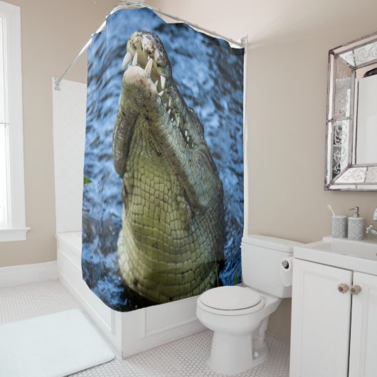 Krokodile Zähne Wasser Duschvorhang (Beispiel)