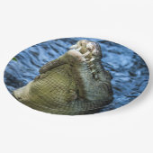 Krokodile Zähne Wasser Pappteller (Schrägansicht)
