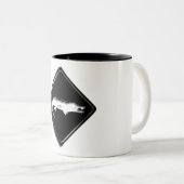 Krokodile-Zeichen-Tasse Zweifarbige Tasse (VorderseiteRechts)