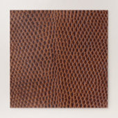 Krokodilhaut: Braunledertextur Puzzle (Horizontal)