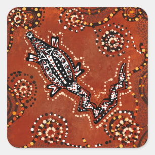 KROKODILKUNST        QUADRATISCHER AUFKLEBER