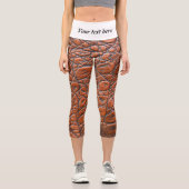 Krokodilleder-Fake-Look Capri Leggings (Vorderseite)
