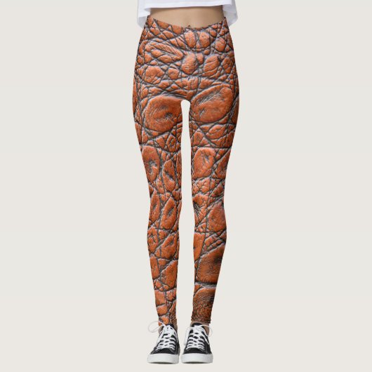 Krokodilleder-Fake-Look Leggings (Vorderseite)