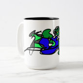 Krokodilschlag Zweifarbige Tasse (Vorderseite Links)
