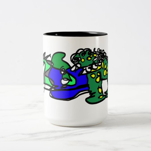 Krokodilschlag Zweifarbige Tasse (Mittel)