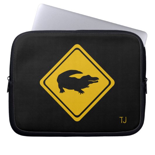 Krokodilstrasse Laptopschutzhülle (Vorderseite)