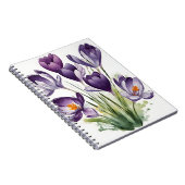 Krokus - Aquarellblumen Notizblock (Rechte Seite)