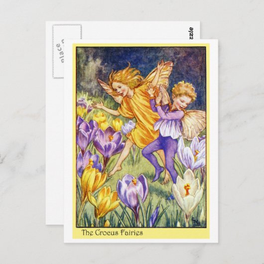 Krokus-Fee Postkarte (Vorne/Hinten)