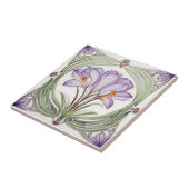 Krokus über Symmetrische Jugendstil-Keramik Fliese (Seite)