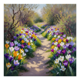 Krokusblüte Poster