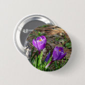 Krokusse im Blüten-Knopf Button (Vorne & Hinten)