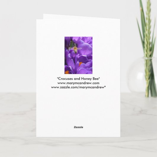 "Krokusse und Honig-Biene" - danke (Rückseite)