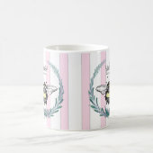 Kronbee im Kraut | Rosa und Weiß gestrichen | Kaffeetasse (Mittel)