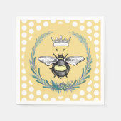 Kronbiene | Honey Polka Dot Paper Napkins Serviette (Vorderseite)