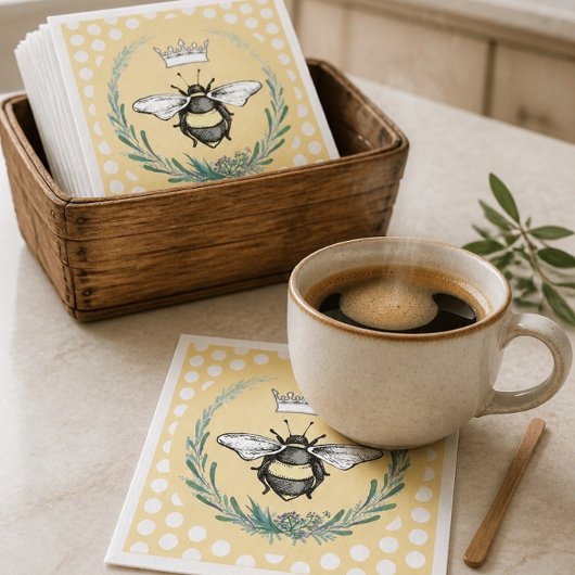 Kronbiene | Honey Polka Dot Paper Napkins Serviette